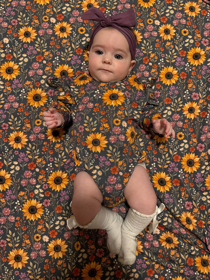 Ruffle Sleeve Bubble - Sunflower