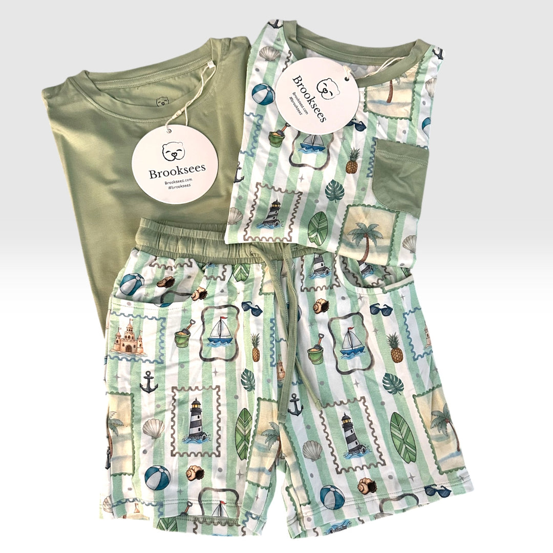 TShirt and Shorts - Beach - 3 Piece Set