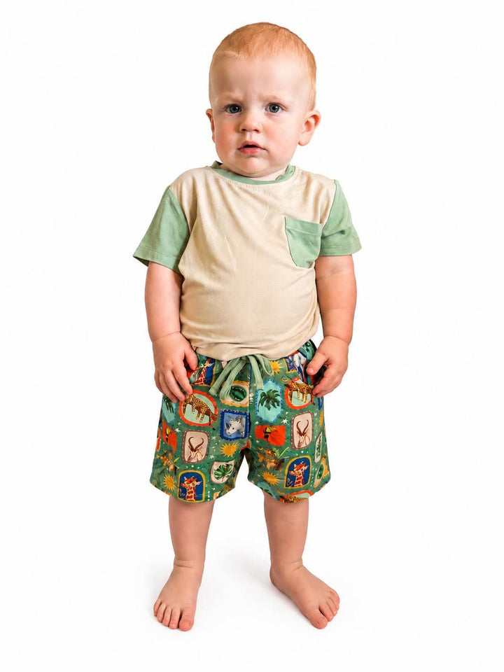 Pocket Tee and Shorts - Safari Snapshots
