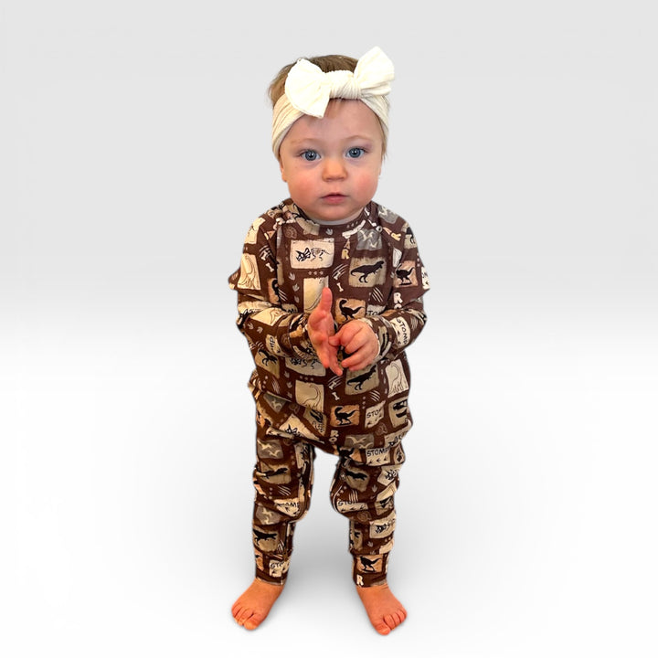 Sweatshirt Romper - Go Go Dino