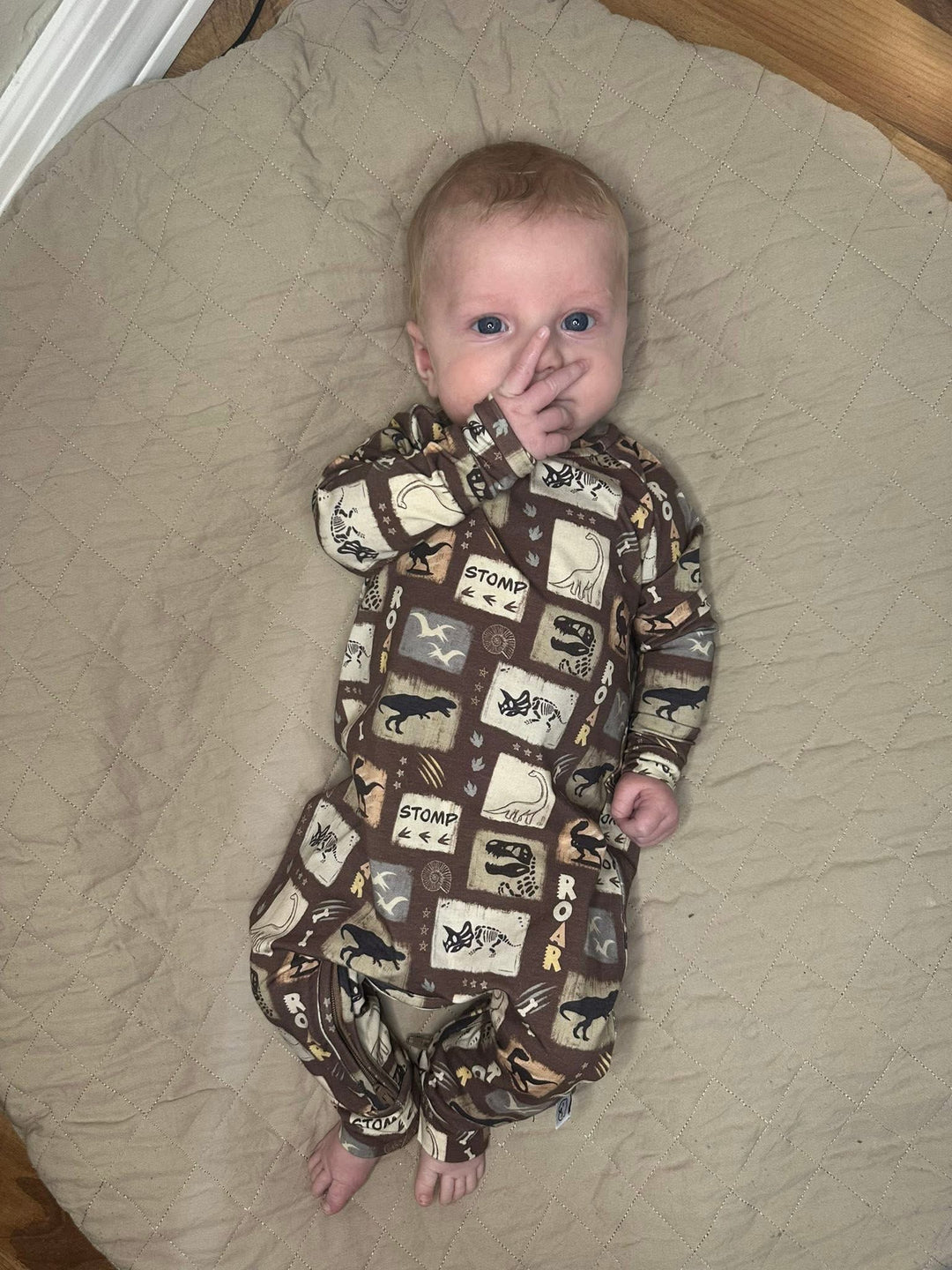 Sweatshirt Romper - Go Go Dino