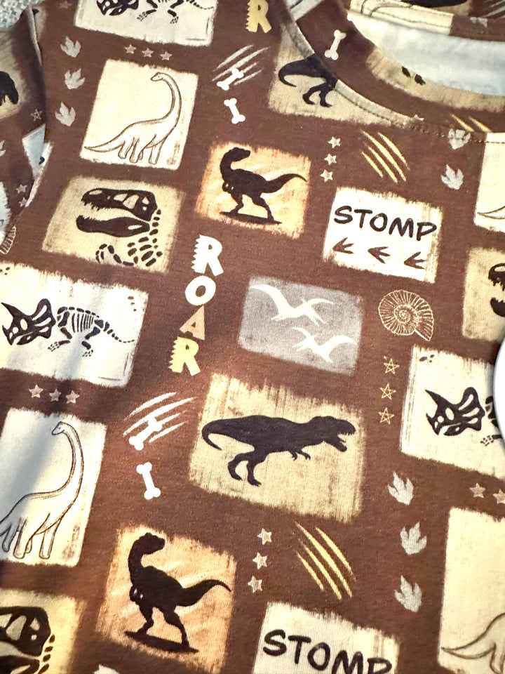 Sweatshirt Romper - Go Go Dino