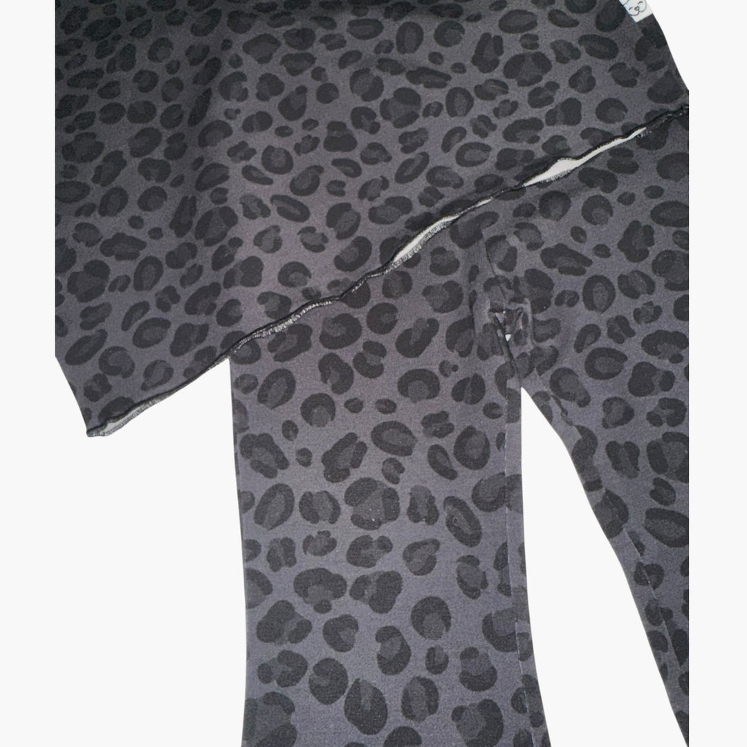 Flare pants with top - Black Cheetah