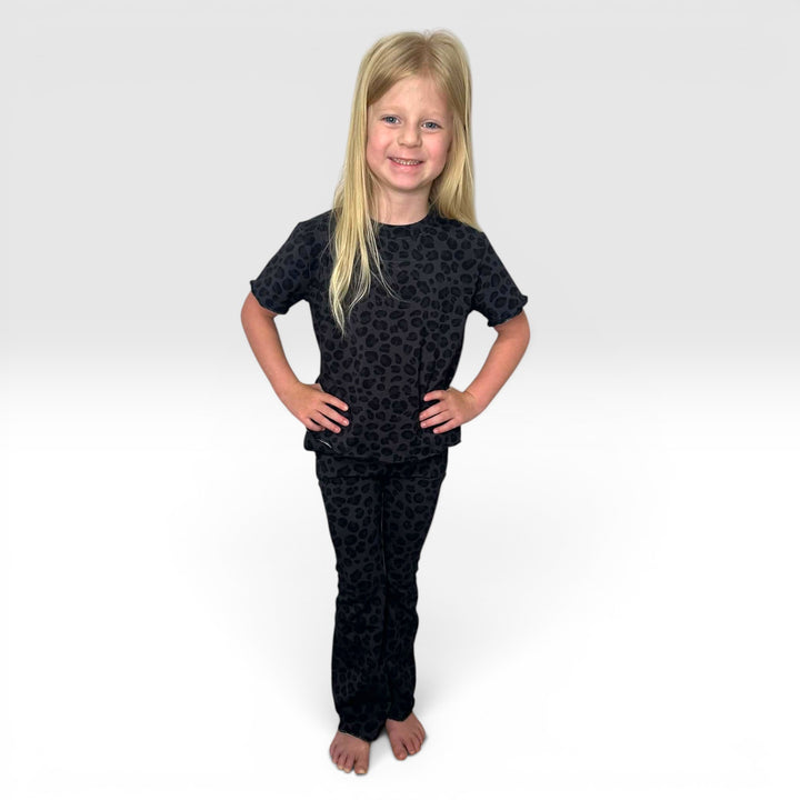 Flare pants with top - Black Cheetah
