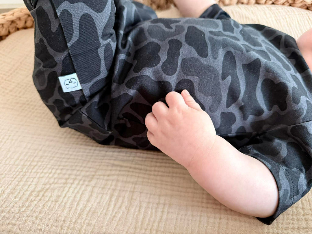 Sweatshirt Romper - Black Camo