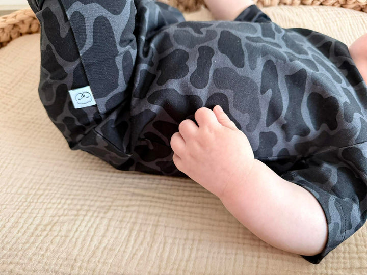 Sweatshirt Romper - Black Camo