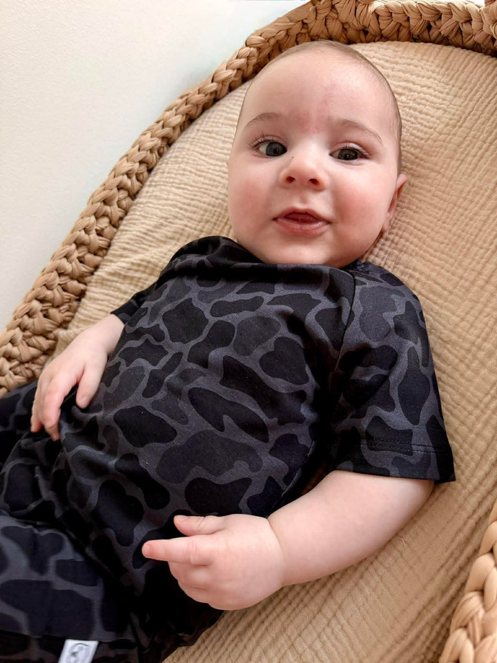 Sweatshirt Romper - Black Camo