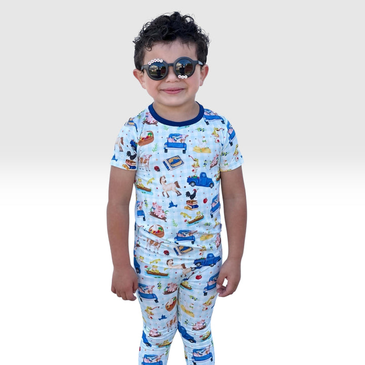 Two-Piece Pajamas - Blue Truck Inspired