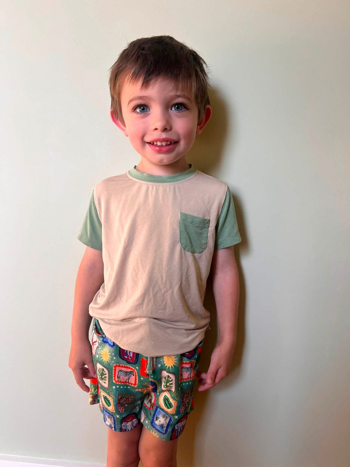 Pocket Tee and Shorts - Safari Snapshots