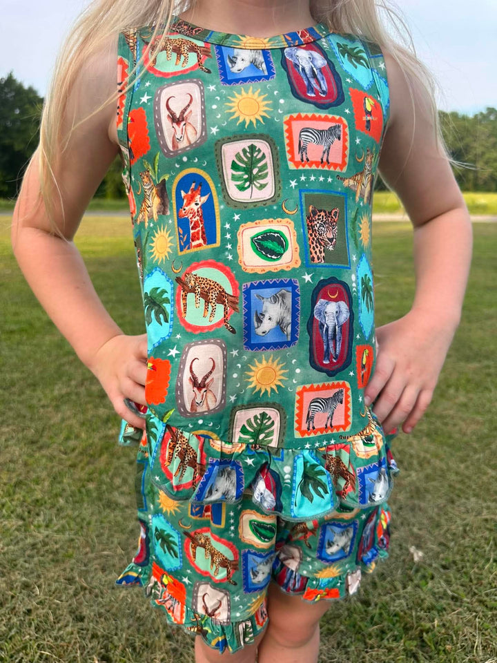 Ruffle Top with Shorts - Safari Snapshots