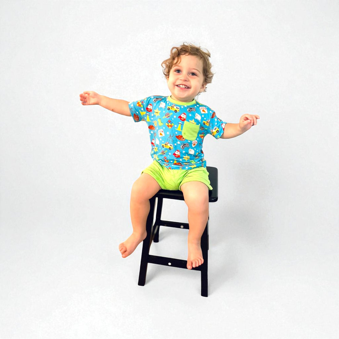 Two Piece Pocket T & Shorts Set - Space Cowboy
