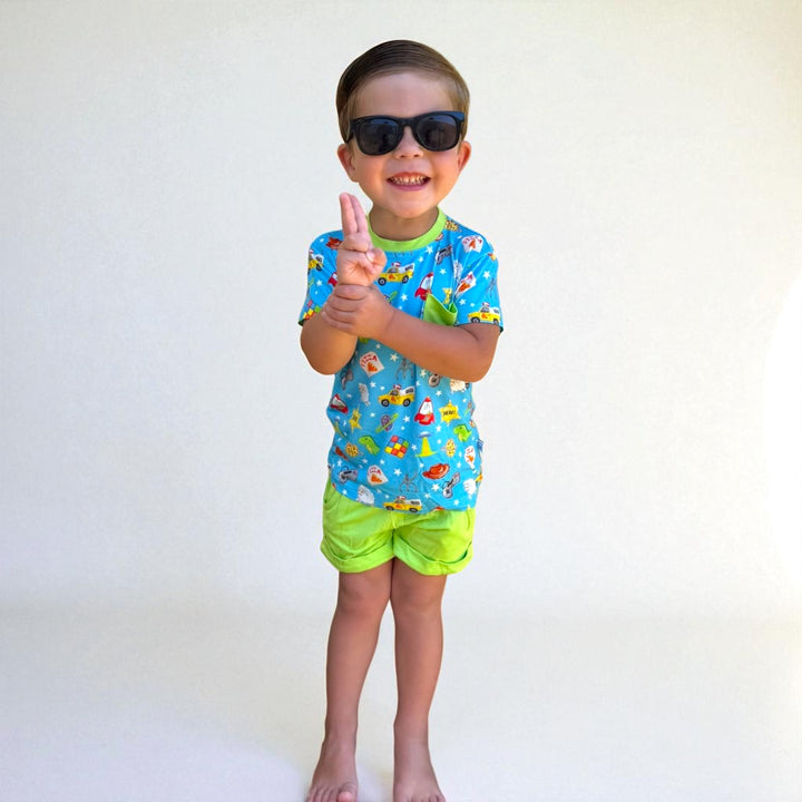 Two Piece Pocket T & Shorts Set - Space Cowboy
