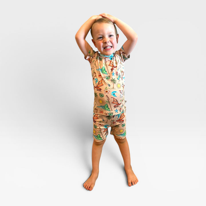 Two Piece PJ Shorts - Island Adventures