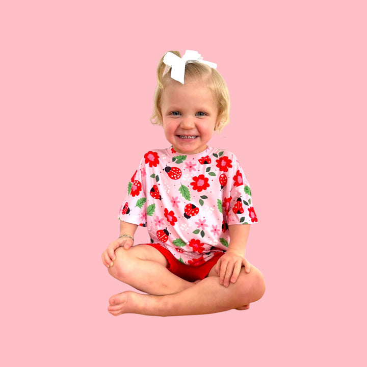 Two-Piece Oversized Tee and Bikers Set - AdoraBug