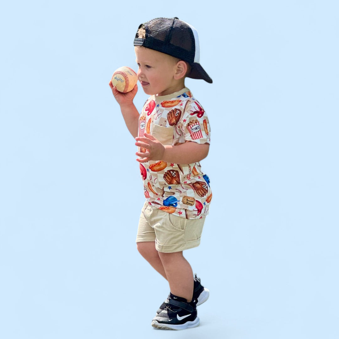 Two-Piece Shorts Set -Ballfields & Bedtime - NEW SIZING