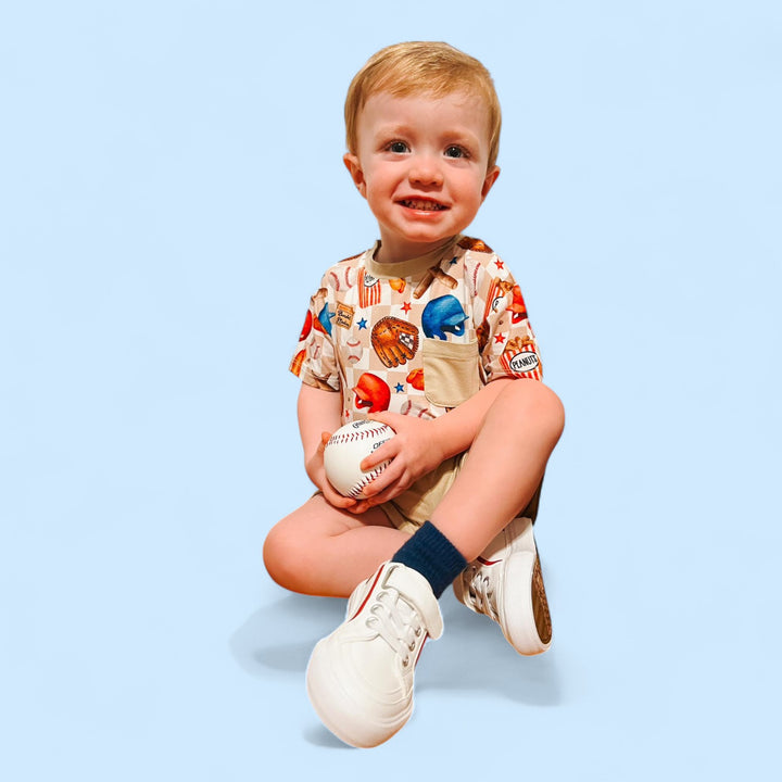 Two-Piece Shorts Set -Ballfields & Bedtime - NEW SIZING