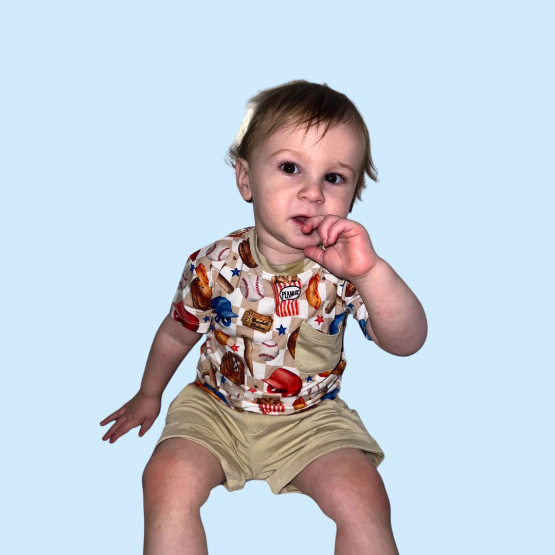 Two-Piece Shorts Set -Ballfields & Bedtime - NEW SIZING