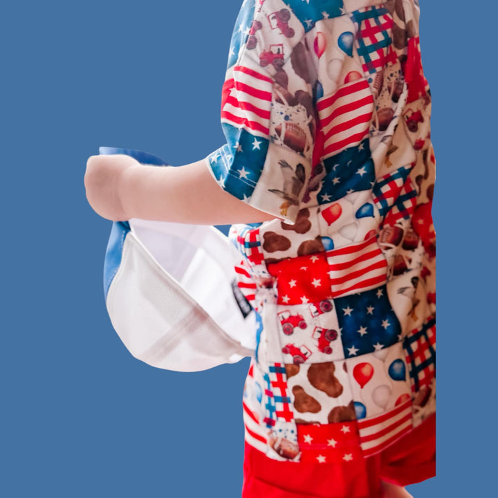Two-Piece Shorts Set - Chaotic & Patriotic - Size up for Comfort