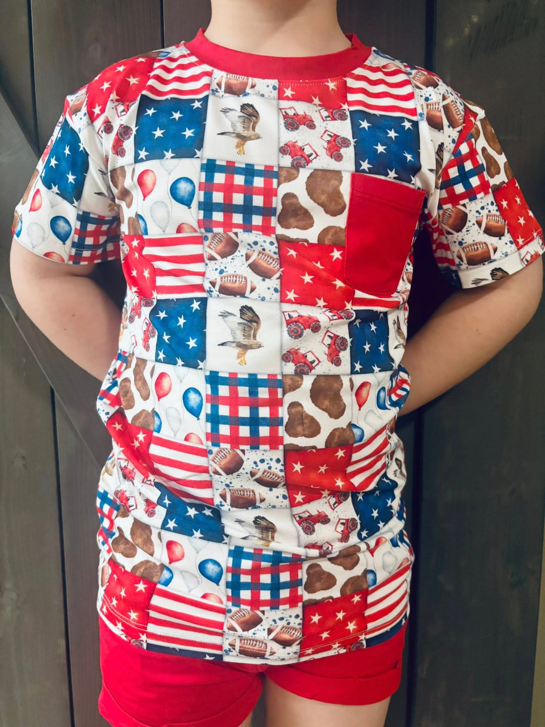 Two-Piece Shorts Set - Chaotic & Patriotic - Size up for Comfort
