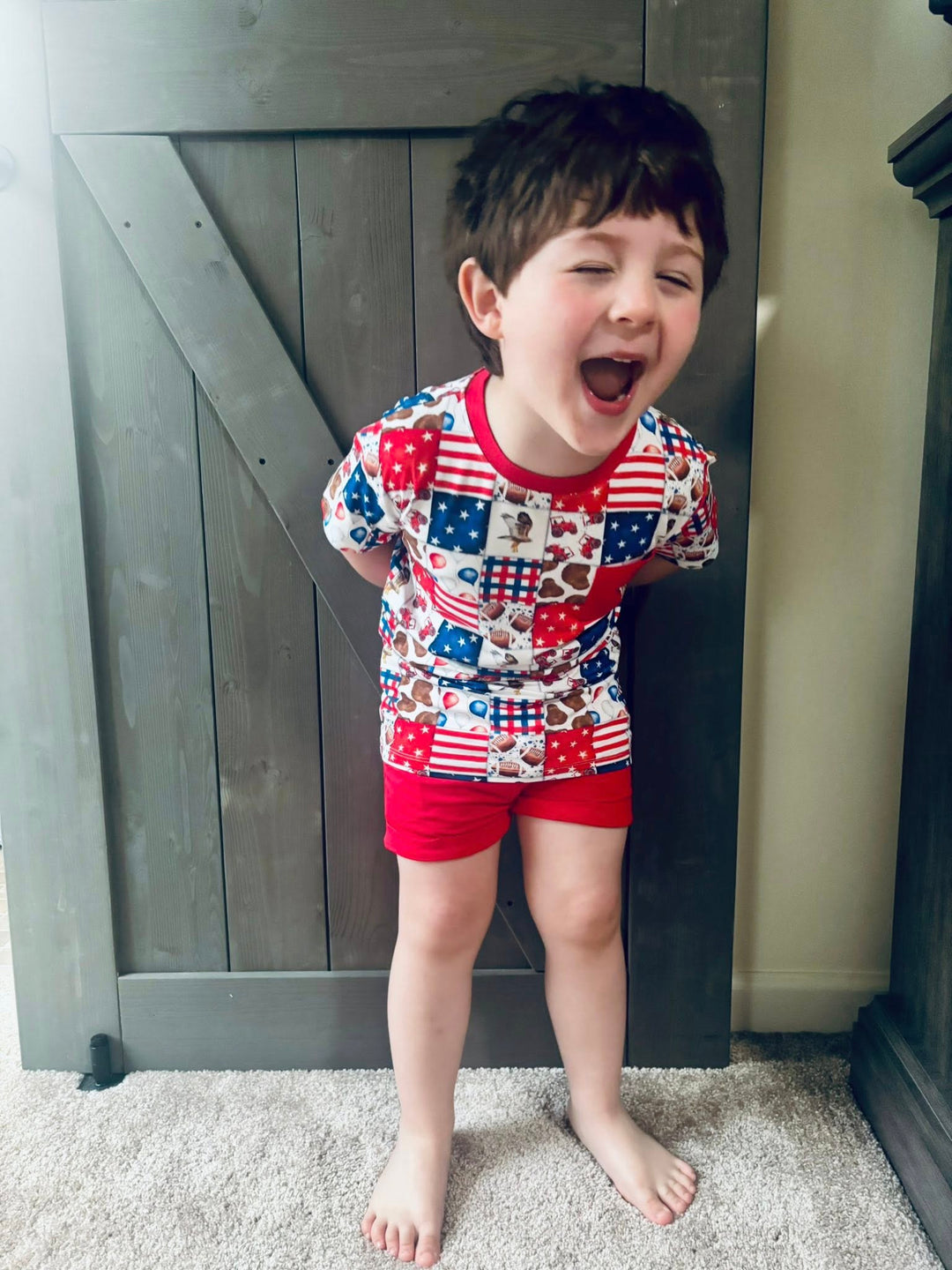 Two-Piece Shorts Set - Chaotic & Patriotic - Size up for Comfort