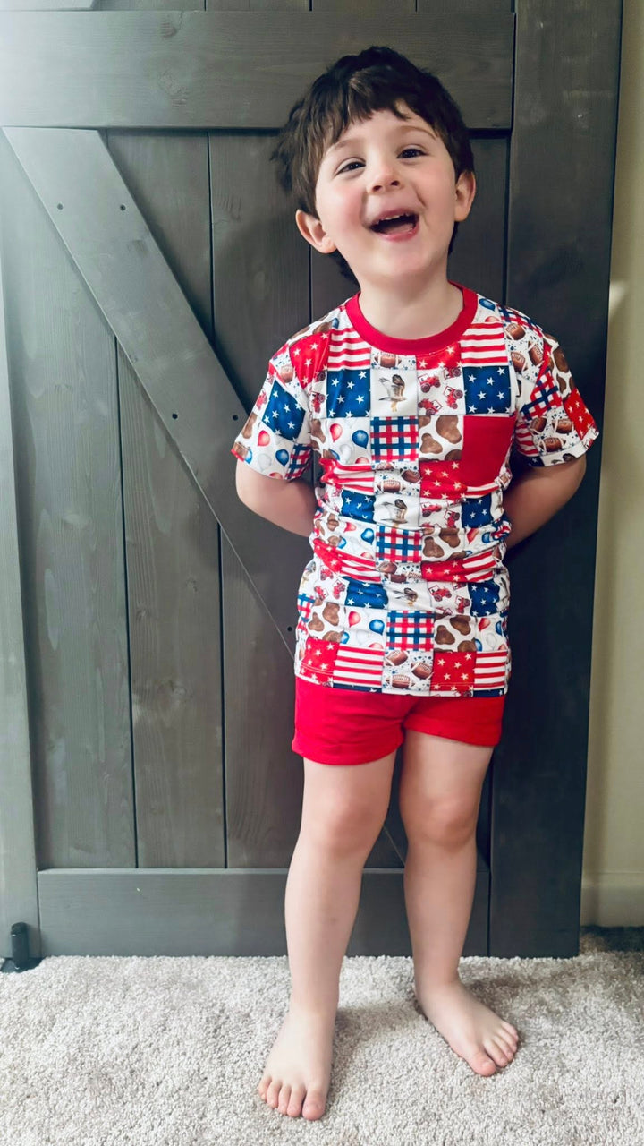 Two-Piece Shorts Set - Chaotic & Patriotic - Size up for Comfort