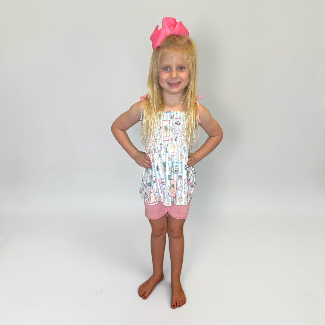 Smocked Top with Bikers - Beach