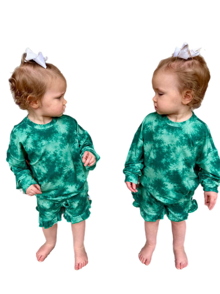 Girls Ruffle Shorts - Emerald Envy