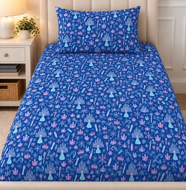 Twin Fitted Sheet &amp; Pillowcase - Ice Princess