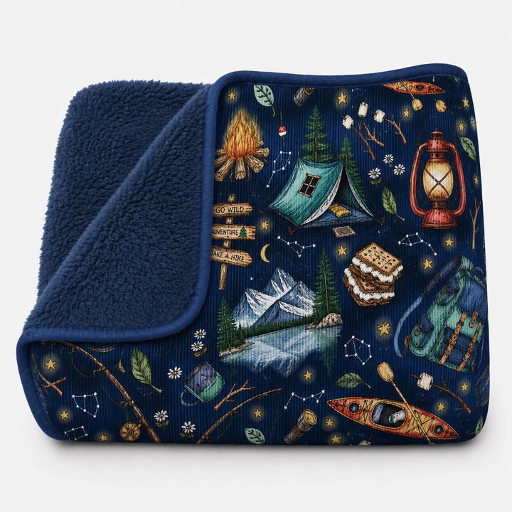 Oversized Plush Blanket - Camping