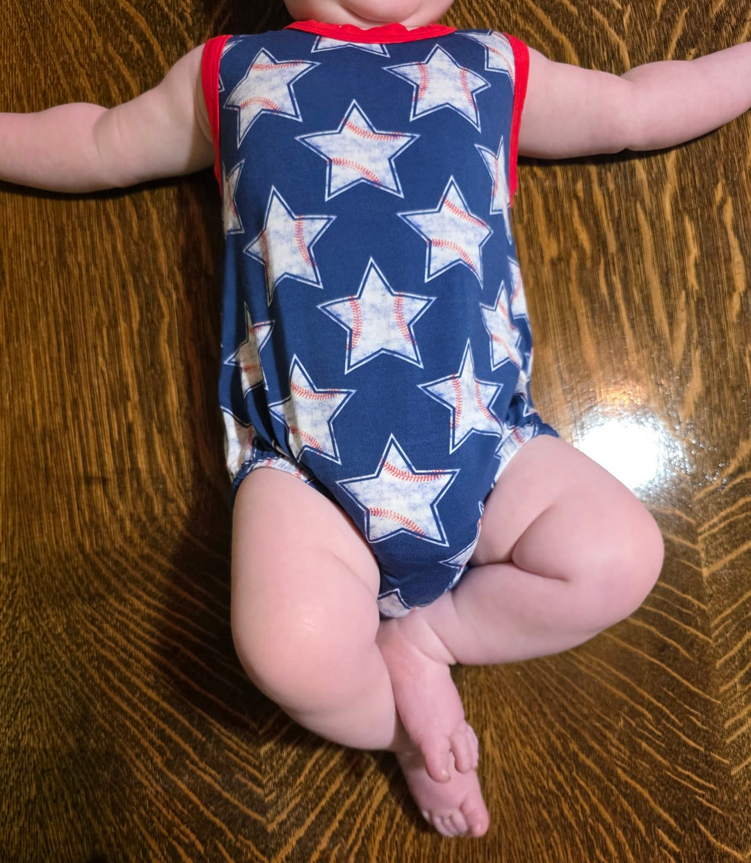 Sleeveless Bubble Romper- Field of Stars