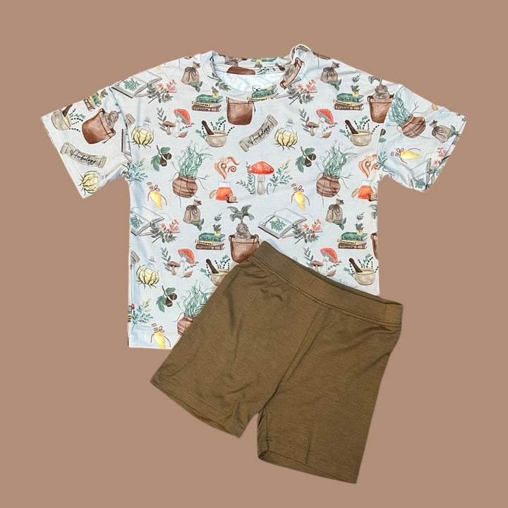 Two-Piece Oversized Tee and Bikers Set -  Mischief & Mandrakes