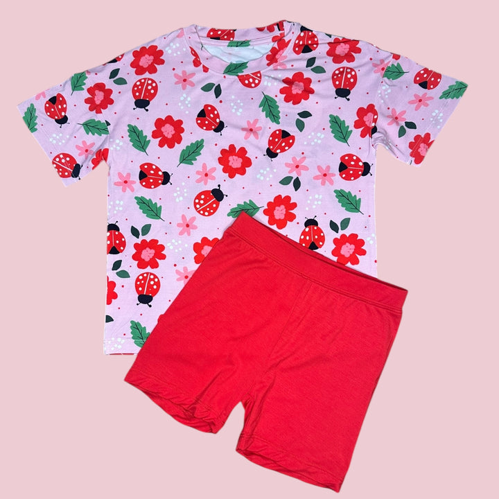 Two-Piece Oversized Tee and Bikers Set - AdoraBug