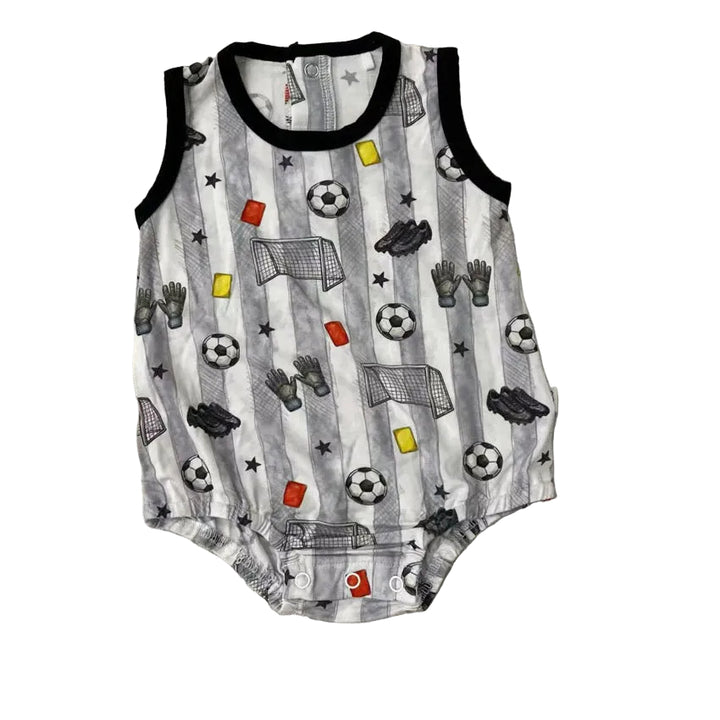 Sleeveless Bubble Romper - Soccer