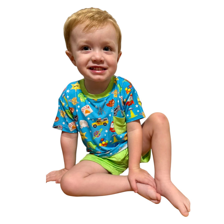 Two Piece Pocket T & Shorts Set - Space Cowboy