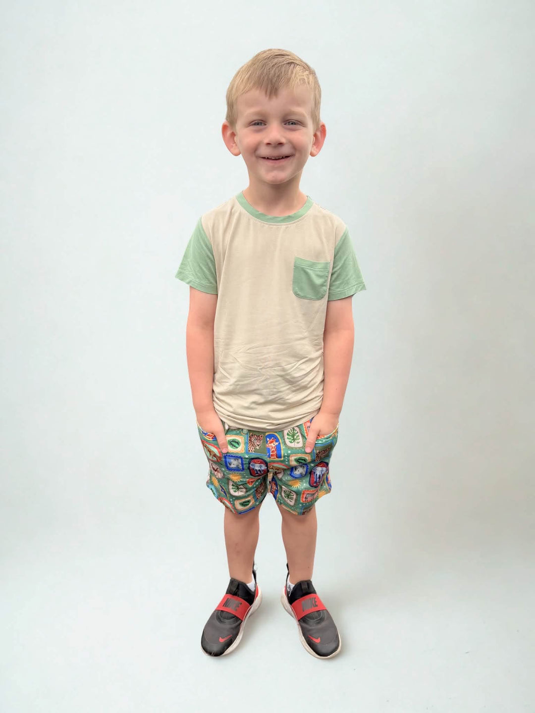 Pocket Tee and Shorts - Safari Snapshots