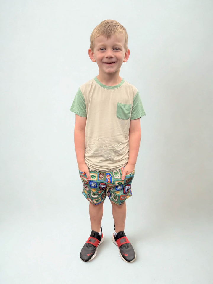 Pocket Tee and Shorts - Safari Snapshots