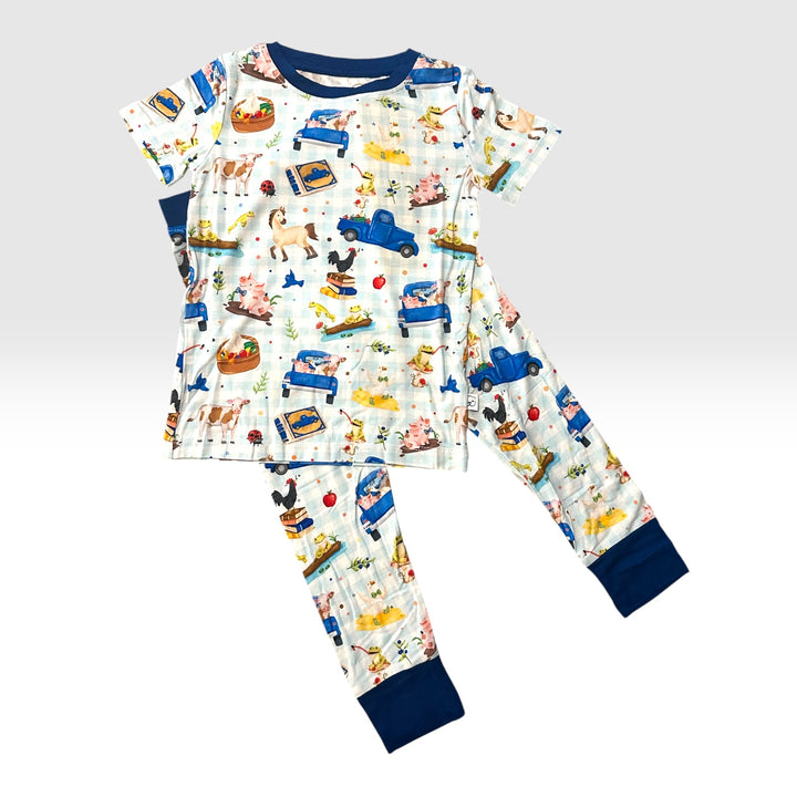 Two-Piece Pajamas - Blue Truck Inspired