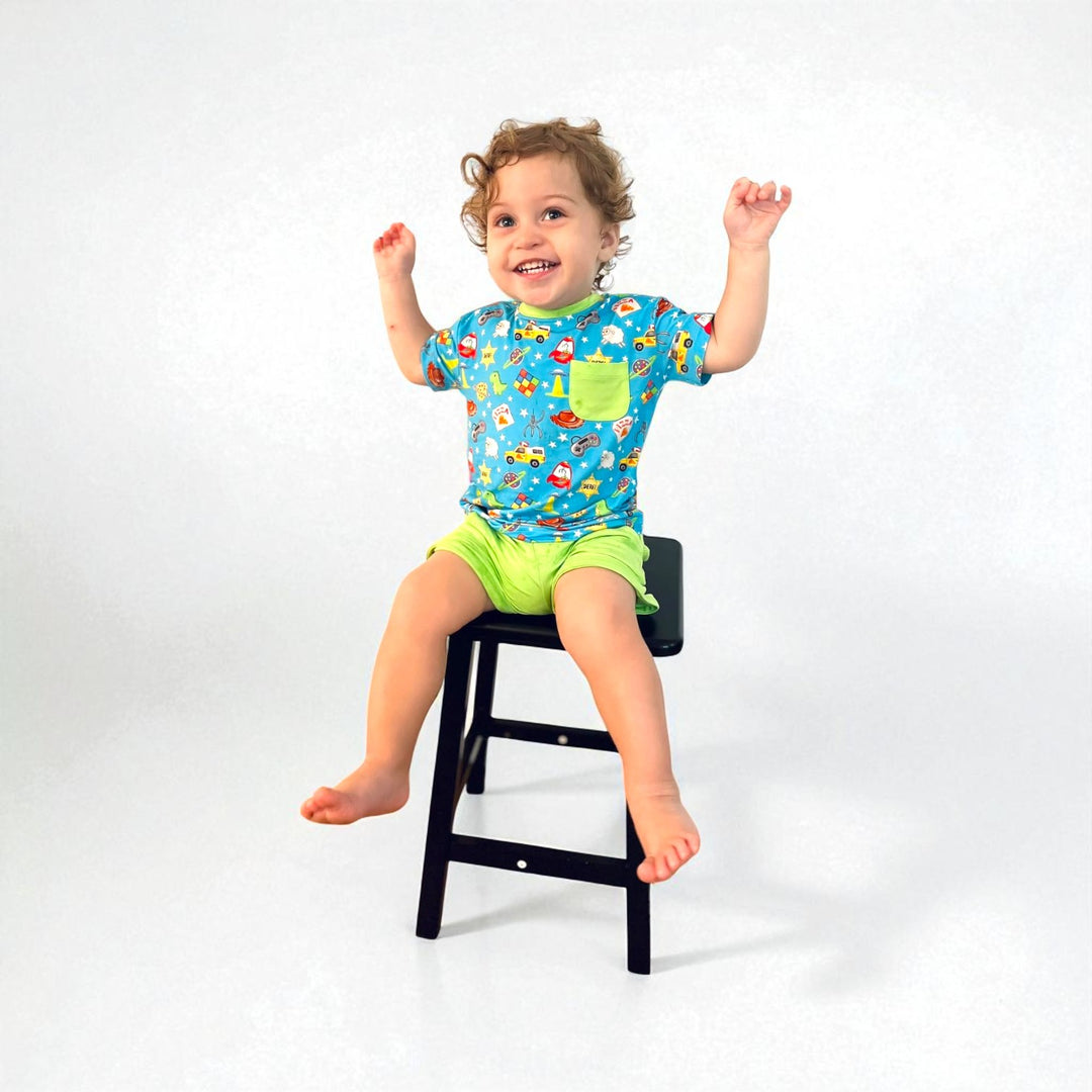 Two Piece Pocket T & Shorts Set - Space Cowboy