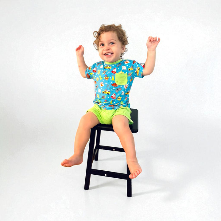 Two Piece Pocket T & Shorts Set - Space Cowboy