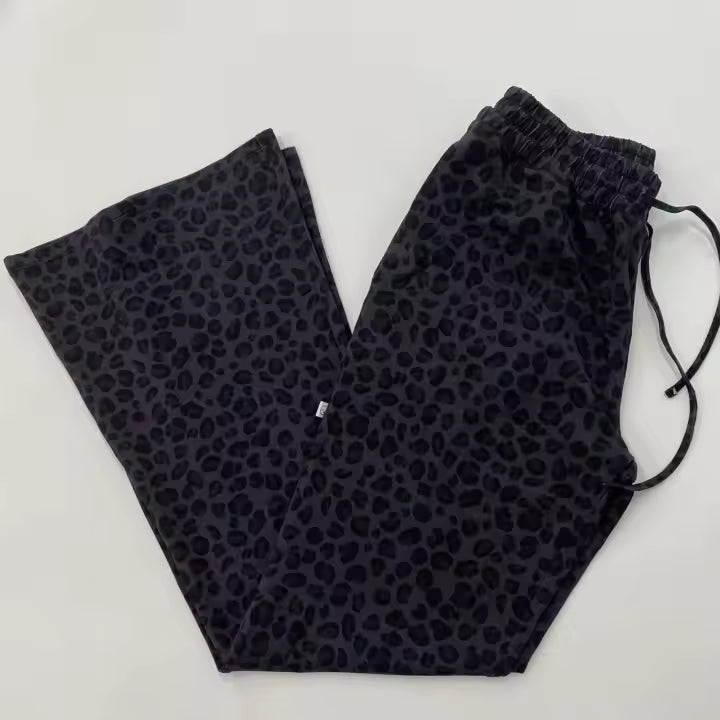 Womens Lounge Pants - Black Cheetah