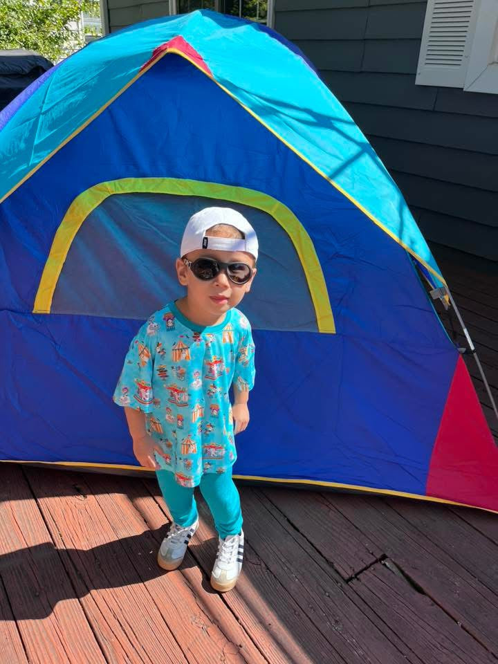 Two-Piece Oversized Tee and Leggings Set - Spooktacular Circus