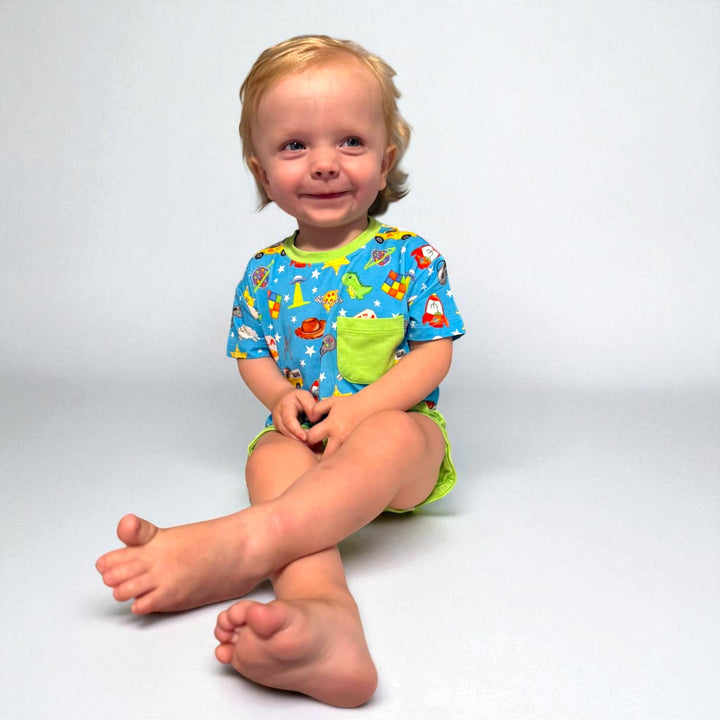 Two Piece Pocket T & Shorts Set - Space Cowboy