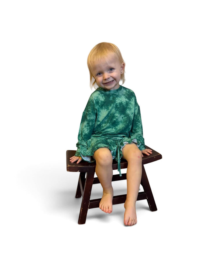 Girls Ruffle Shorts - Emerald Envy
