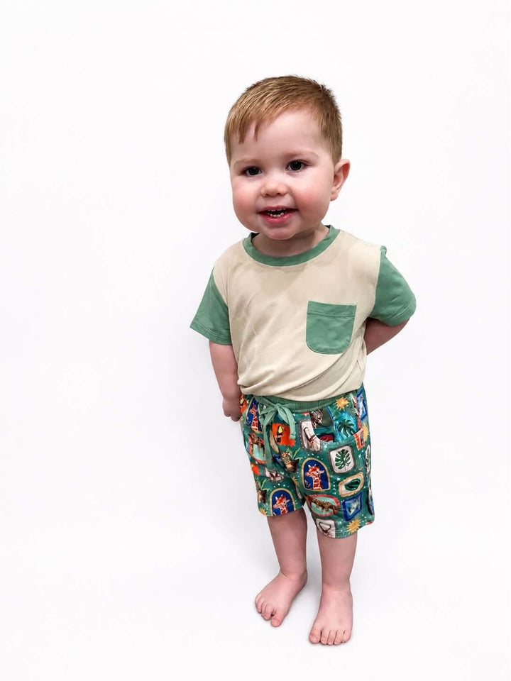 Pocket Tee and Shorts - Safari Snapshots