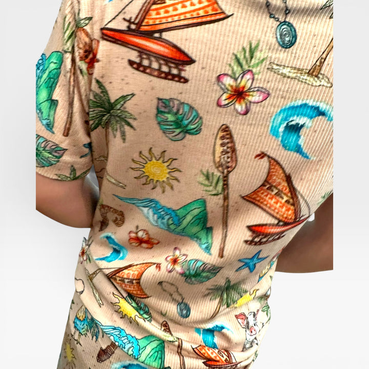Two Piece PJ Shorts - Island Adventures