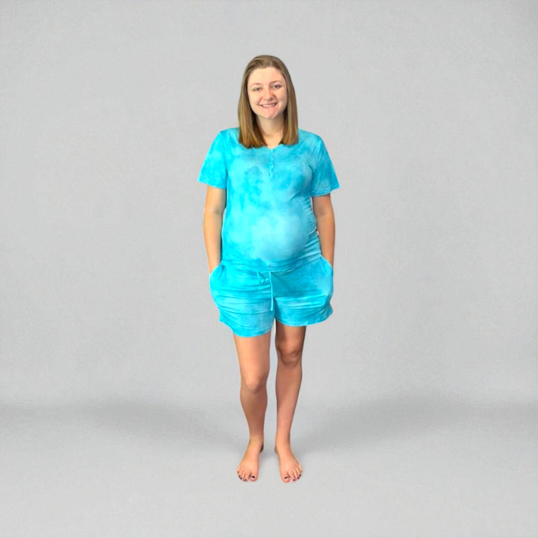 Adult Short Set PJ's - Smoky Teal