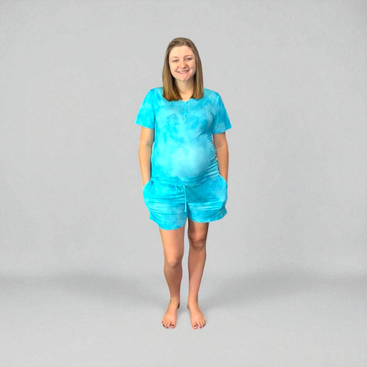 Adult Short Set PJ's - Smoky Teal