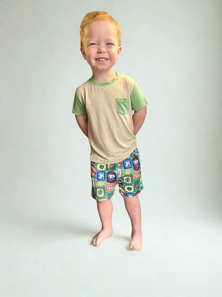 Pocket Tee and Shorts - Safari Snapshots