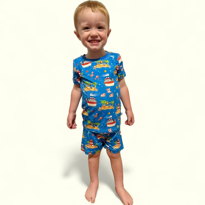 Two-Piece PJ Shorts Set - Buoys & Gulls
