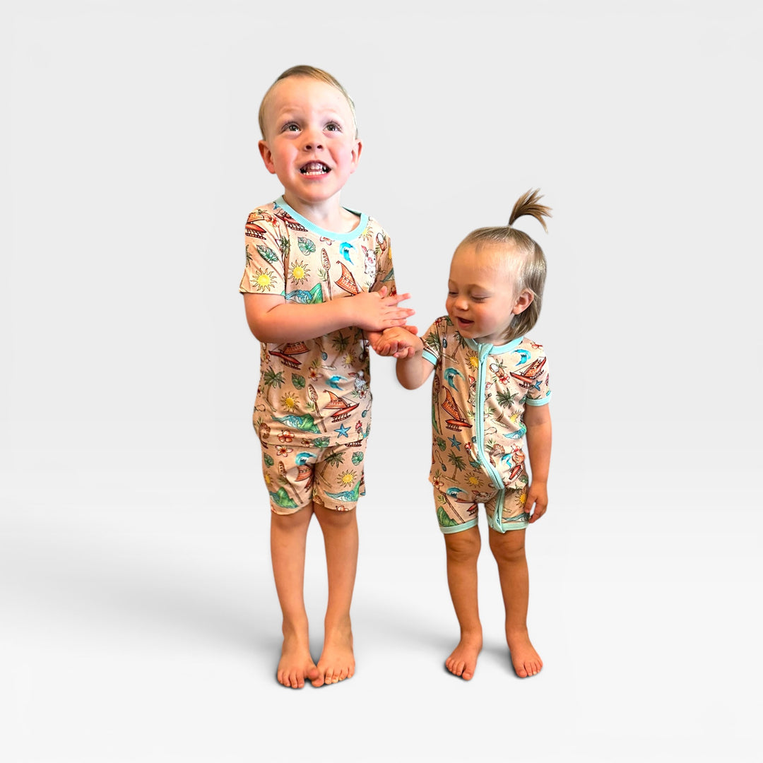 Two Piece PJ Shorts - Island Adventures